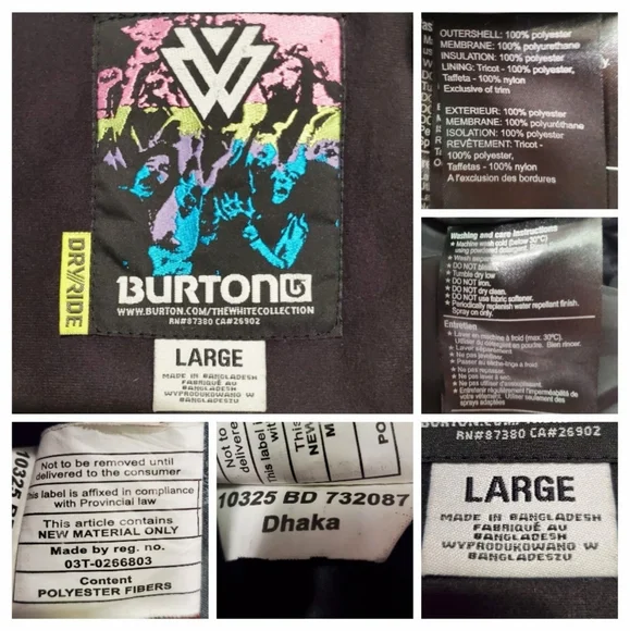 Burton White Collection Bit O Heaven Snowboard Jacket Men's L EUC Plaid - Picture 11 of 12
